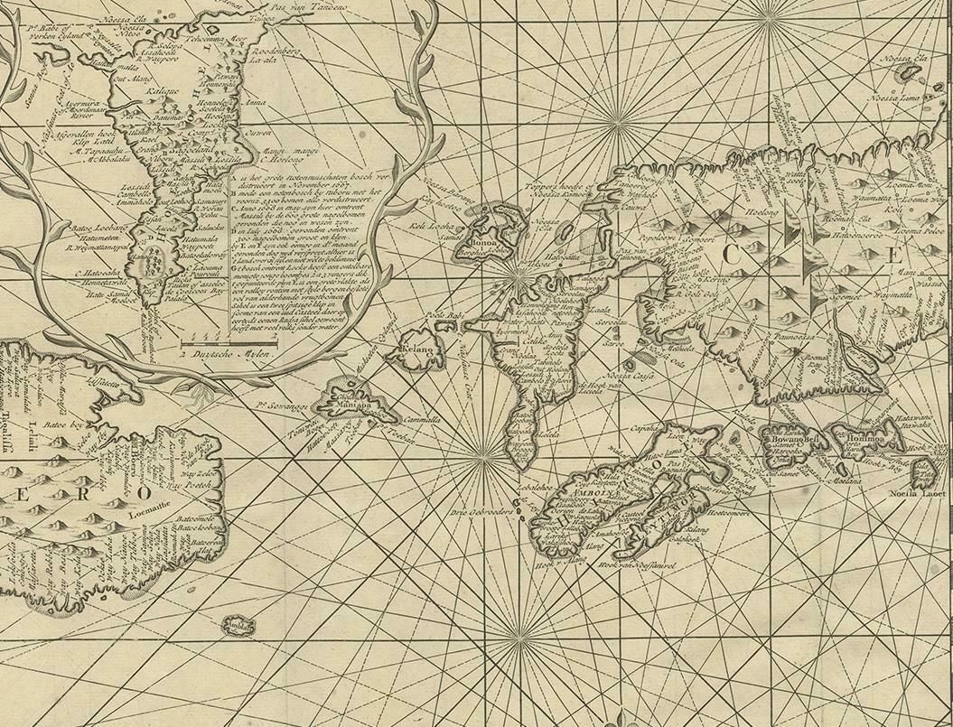 Antique Map Of Ambon And Boero By Valentijn, 1726 photo for sale