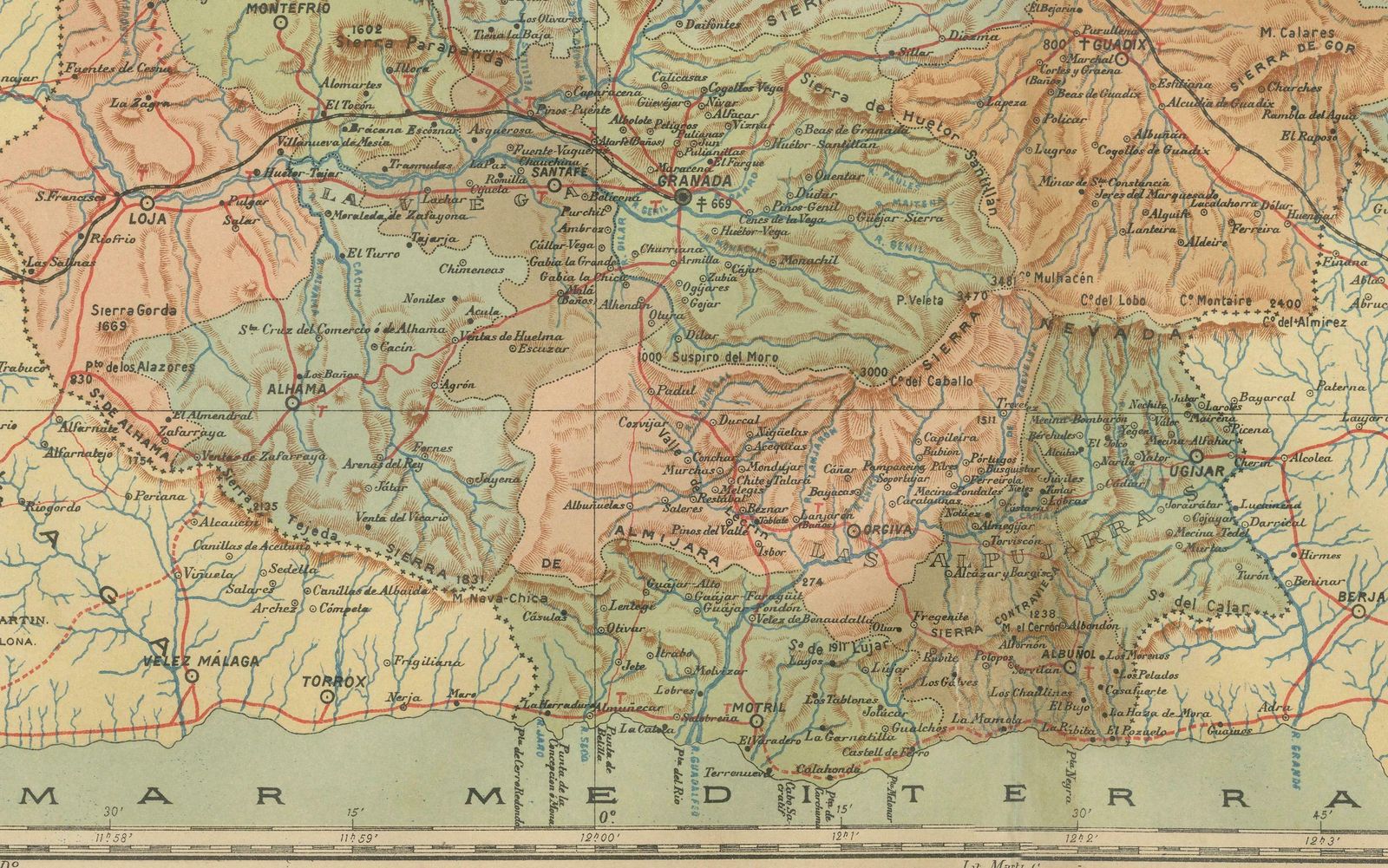 Granada 1902: A Cartographic Exploration Of Andalusia's Mountainous Province photo vinterior