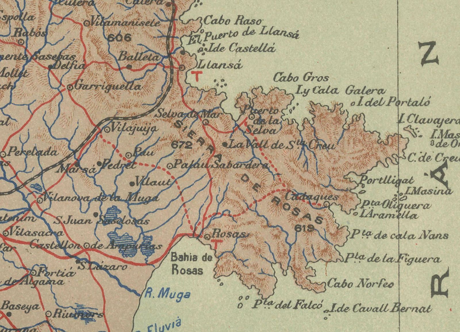 Girona 1902: Geographic And Infrastructural Map Of Catalonia’s Northern Province $430.64 photo for sale