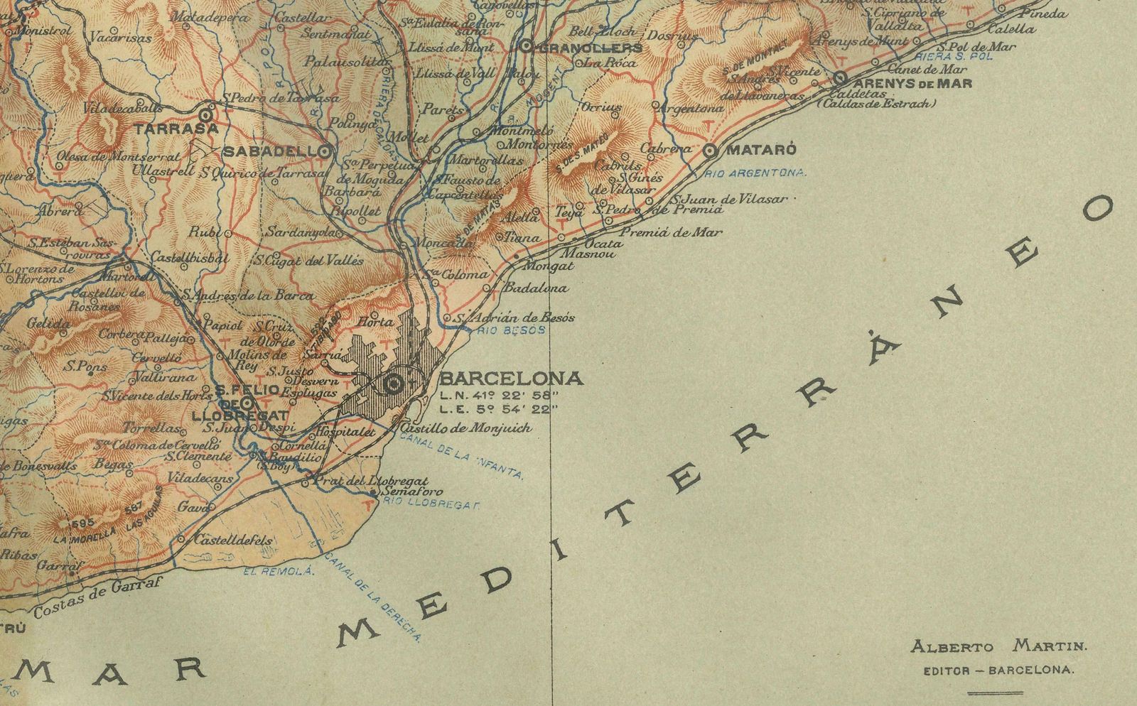 Barcelona 1901: A Cartographic Portrait Of Catalonia's Capital Province photo Art