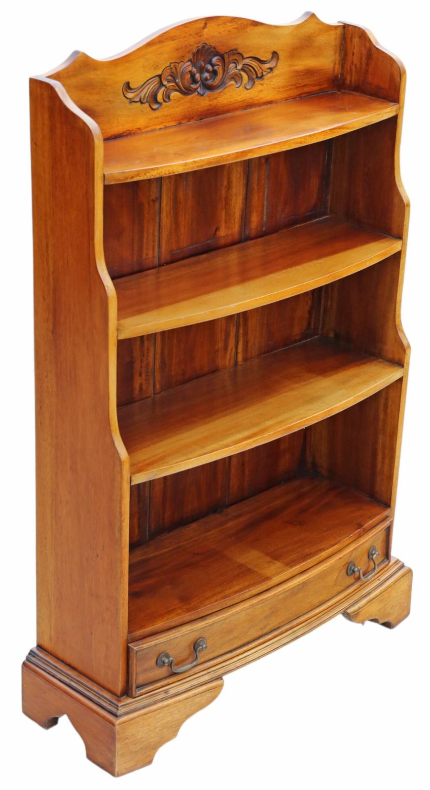 Antique Vintage Late 20th Century Large Mahogany Waterfall Bookcase