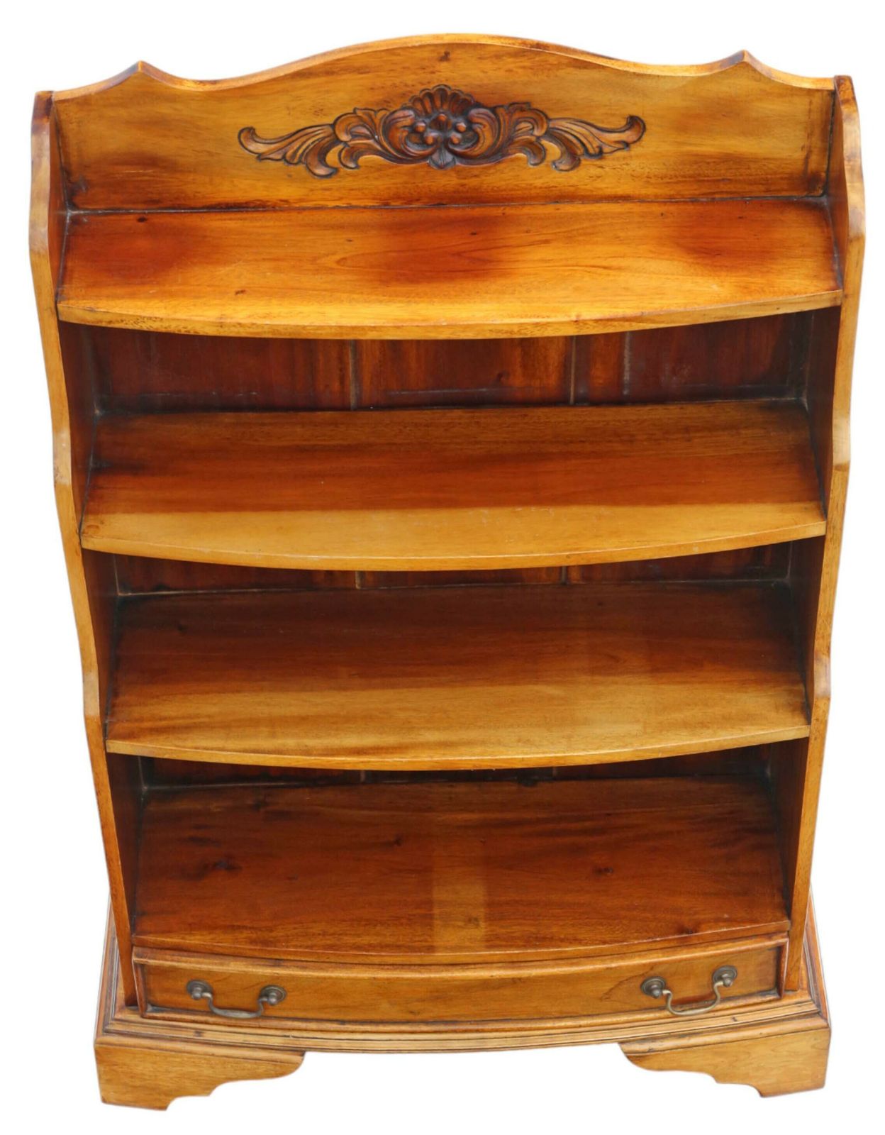 Antique Vintage Late 20th Century Large Mahogany Waterfall Bookcase photo Furniture