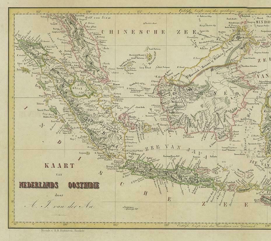 Antique Map Of The East Indies By Van Der Aa '1849' photo for sale