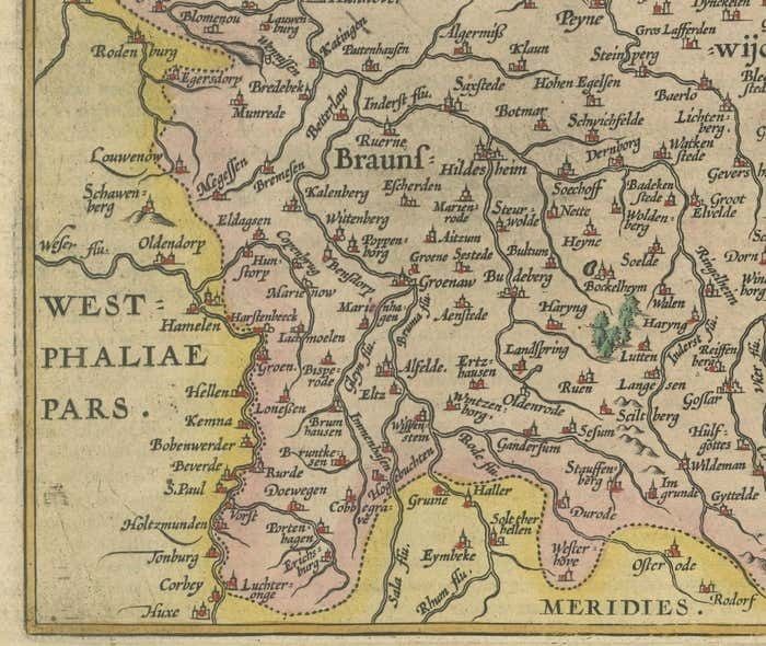 Duchy Of Brunswick Lüneburg, 1595: A Renaissance Cartographic Masterpiece photo Art