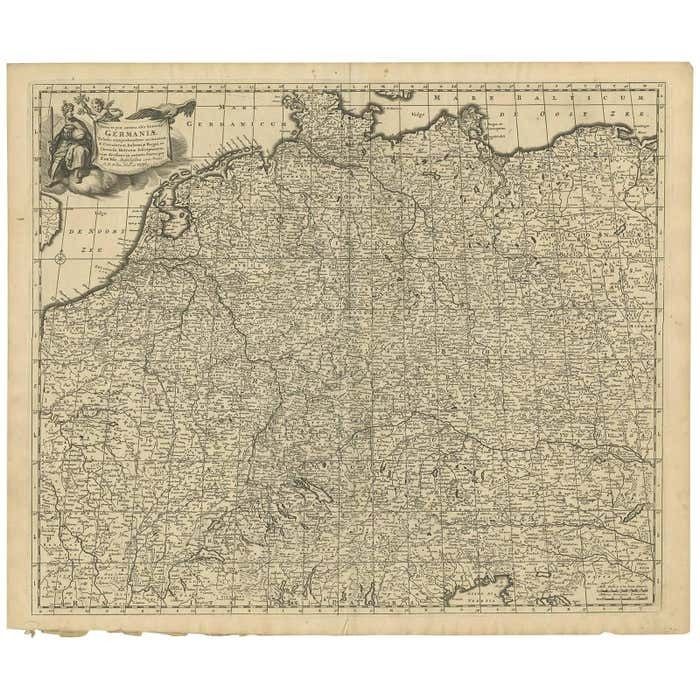 Antique Map Of Central Europe "Centered On Germany" By F. De Wit, Circa 1680