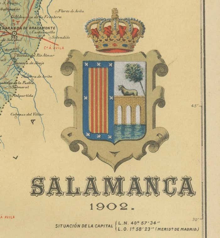 1902 Cartographic View Of Salamanca: The Golden Province Of Spain photo 370.0
