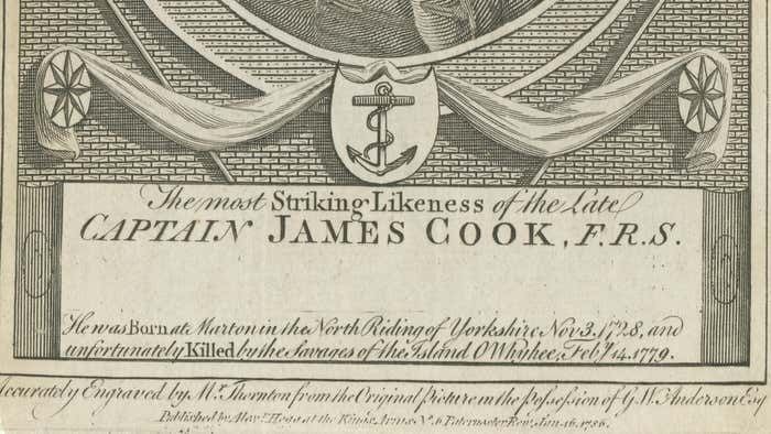 1786 Engraved Portrait Of Captain James Cook By M. Thornton photo Art