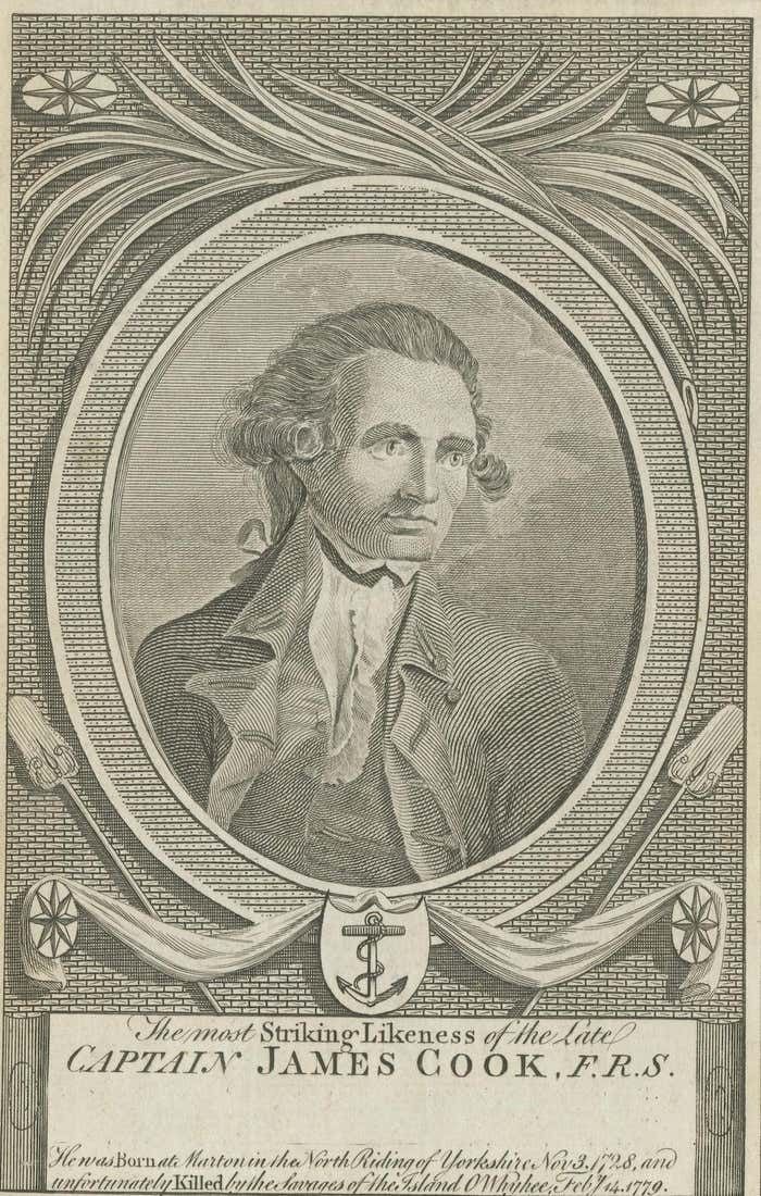1786 Engraved Portrait Of Captain James Cook By M. Thornton photo vinterior