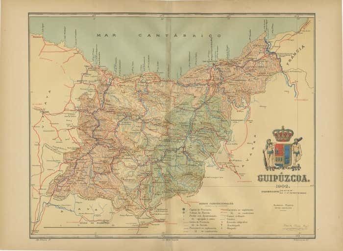 Gipuzkoa 1902: A Cartographic Snapshot Of The Basque Coastline And Highlands photo furniture