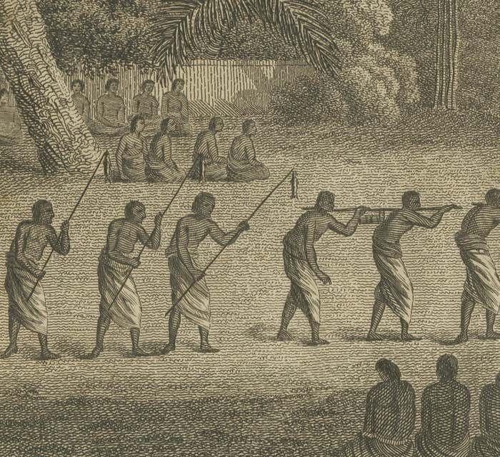 Royal Celebration In Tongatapu: The Natche Ceremony Engraved In Circa 1785 photo for sale