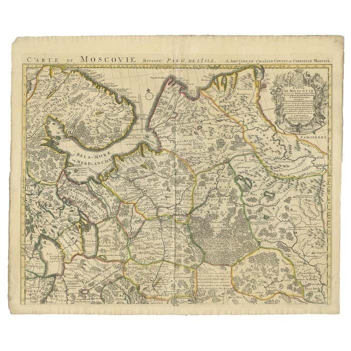Antique Map Of Western Russia By Covens & Mortier, 1740