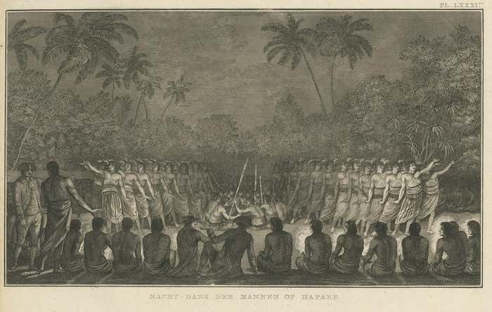Antique Print Of A Night Dance By Men From Hapaee By Cook, 1803 photo furniture