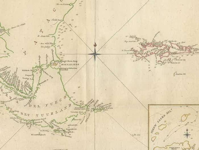 Antique Map Of South America By J. Cook, 1775 photo Art