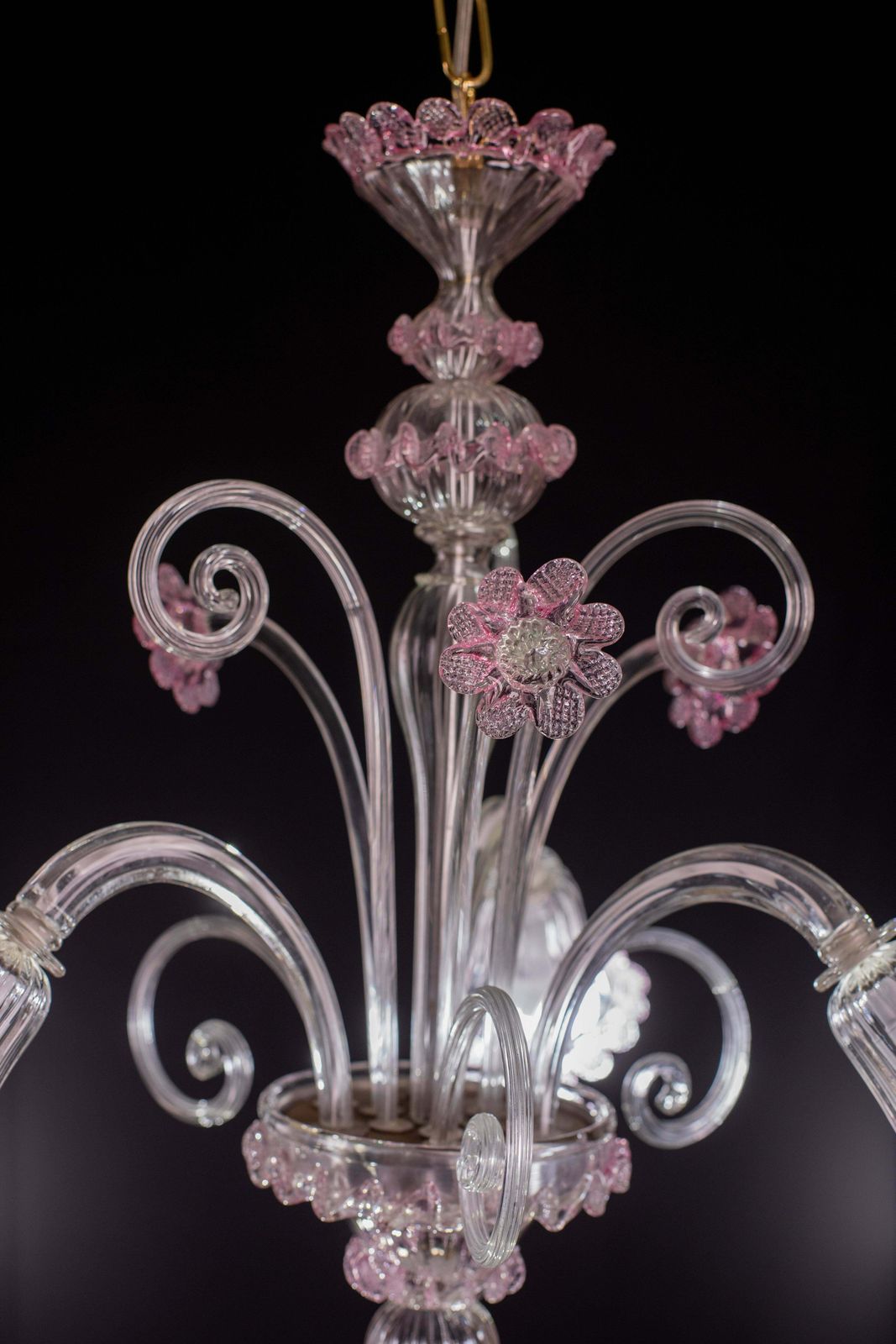 Lovely Venetian Chandelier, Pink Murano Glass, 1950s photo buy
