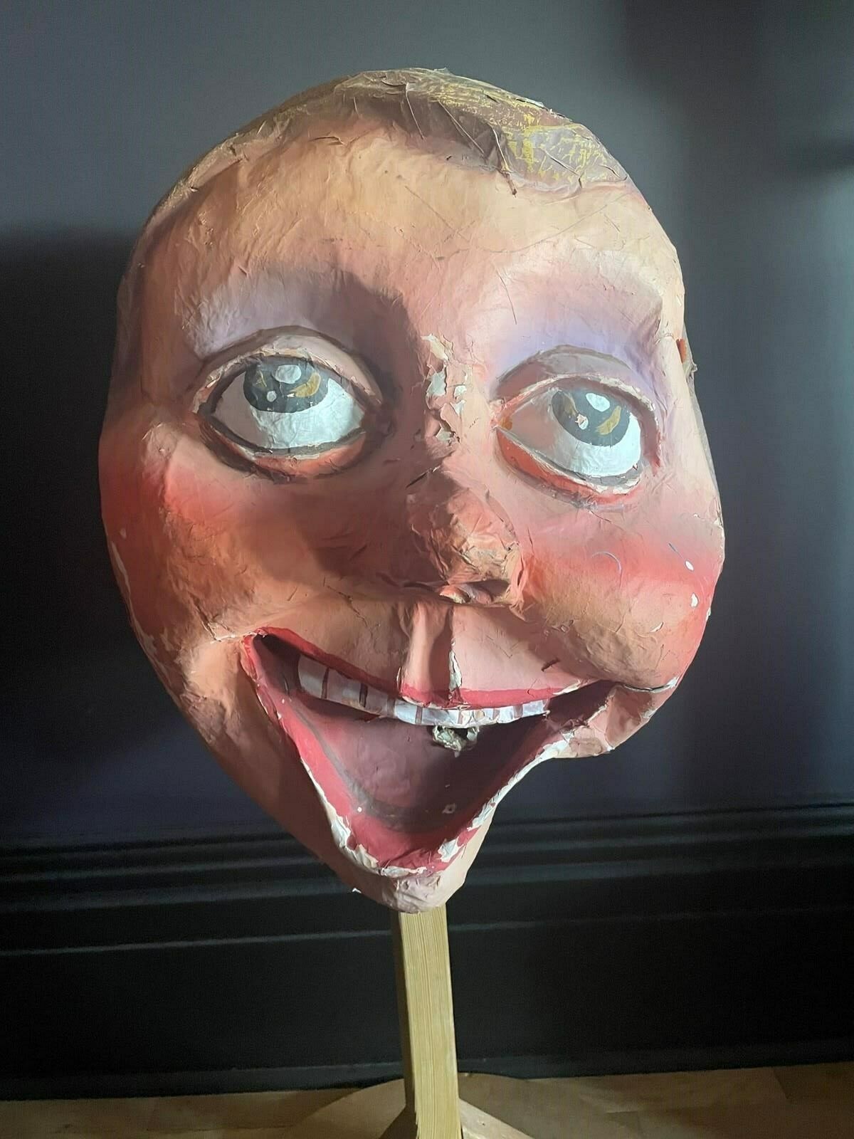 2 Of 2 Rare Belgian Papier Mache Fairground Heads photo furniture