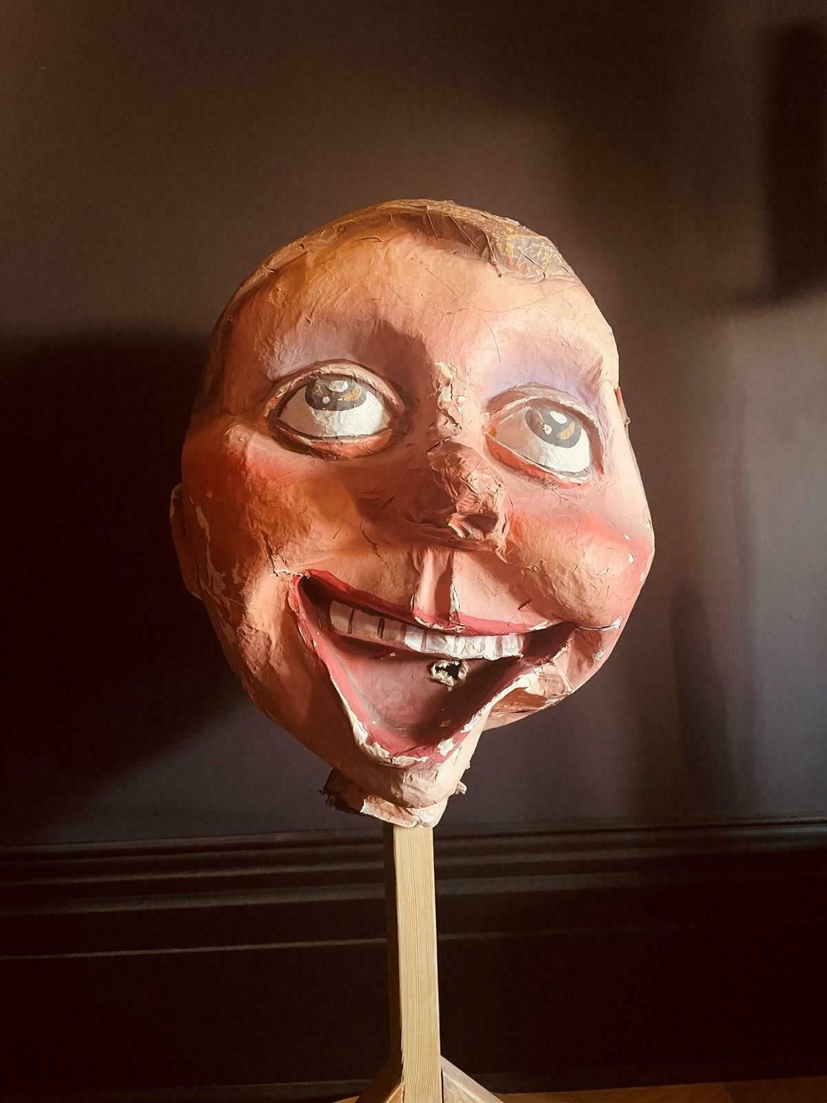 2 Of 2 Rare Belgian Papier Mache Fairground Heads photo Art