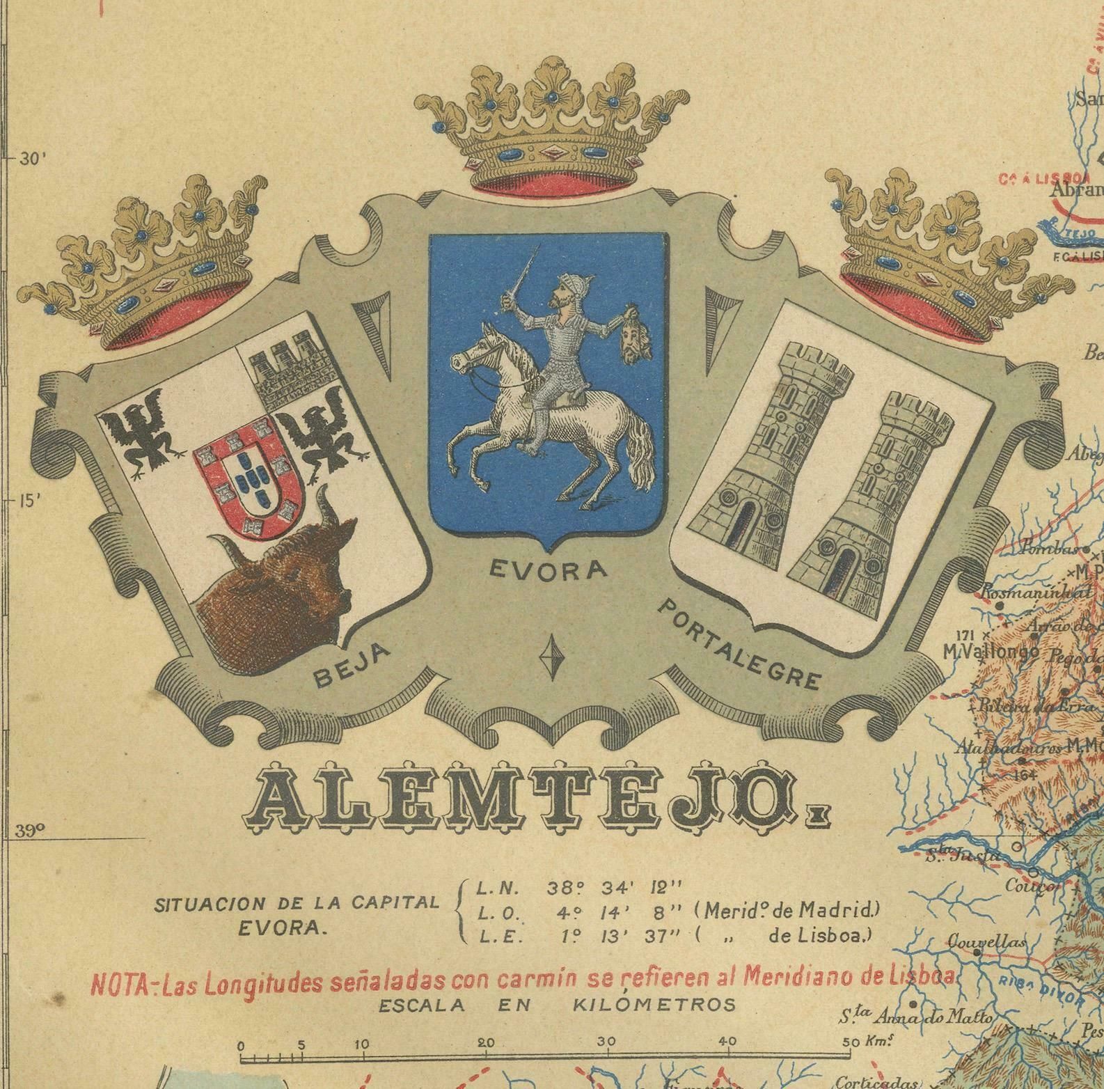 Antique Map Of Alentejo: Land Of Tradition And Tranquility, 1903 photo vinterior