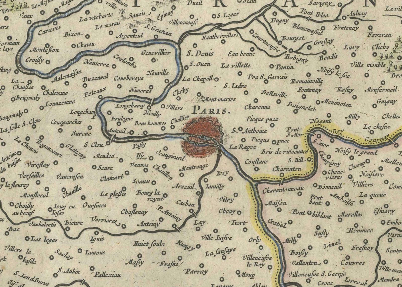 Mapping The Heart Of France: Willem Blaeu's 17th Century île De France, Ca.1650 photo for sale