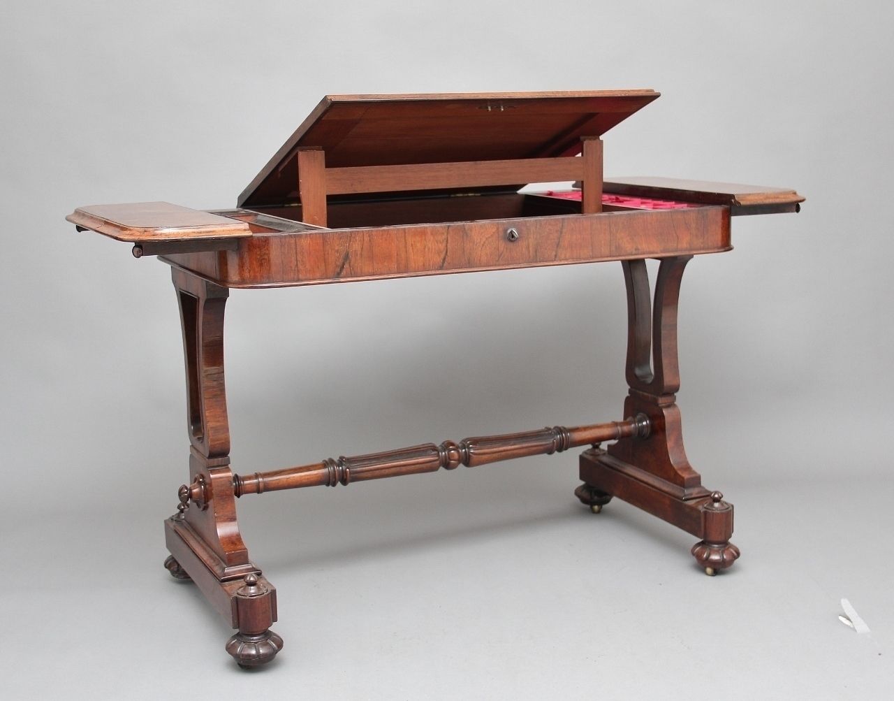 19th Century Rosewood Writing Table photo vintage