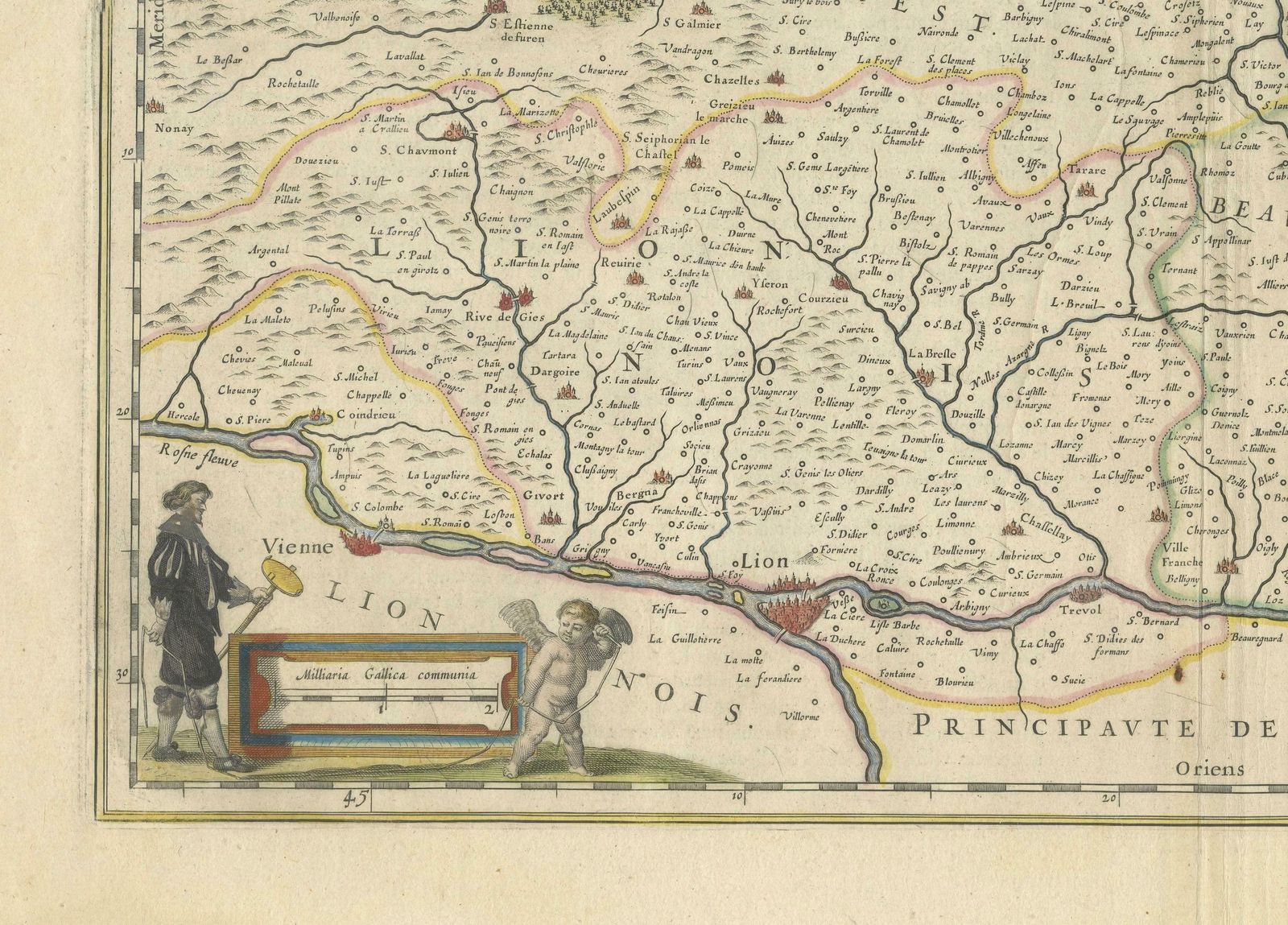 Lyonnais, Beaujolais, Forez, Mâconnais: A 1644 Depiction Of France's Provinces photo for sale