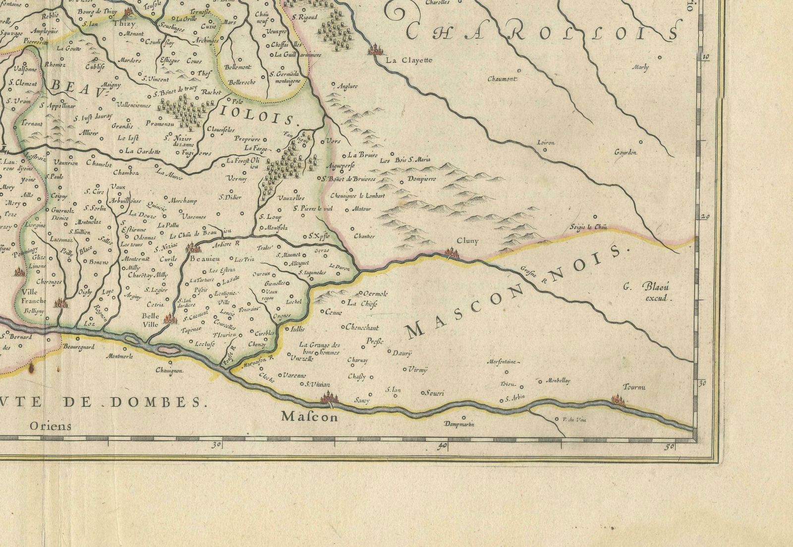 Lyonnais, Beaujolais, Forez, Mâconnais: A 1644 Depiction Of France's Provinces photo Art