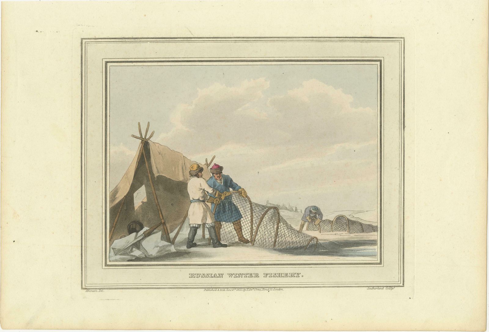 Hunting And Gathering Across Continents In A Collage Of Five Engravings, 1813 photo 1078.0