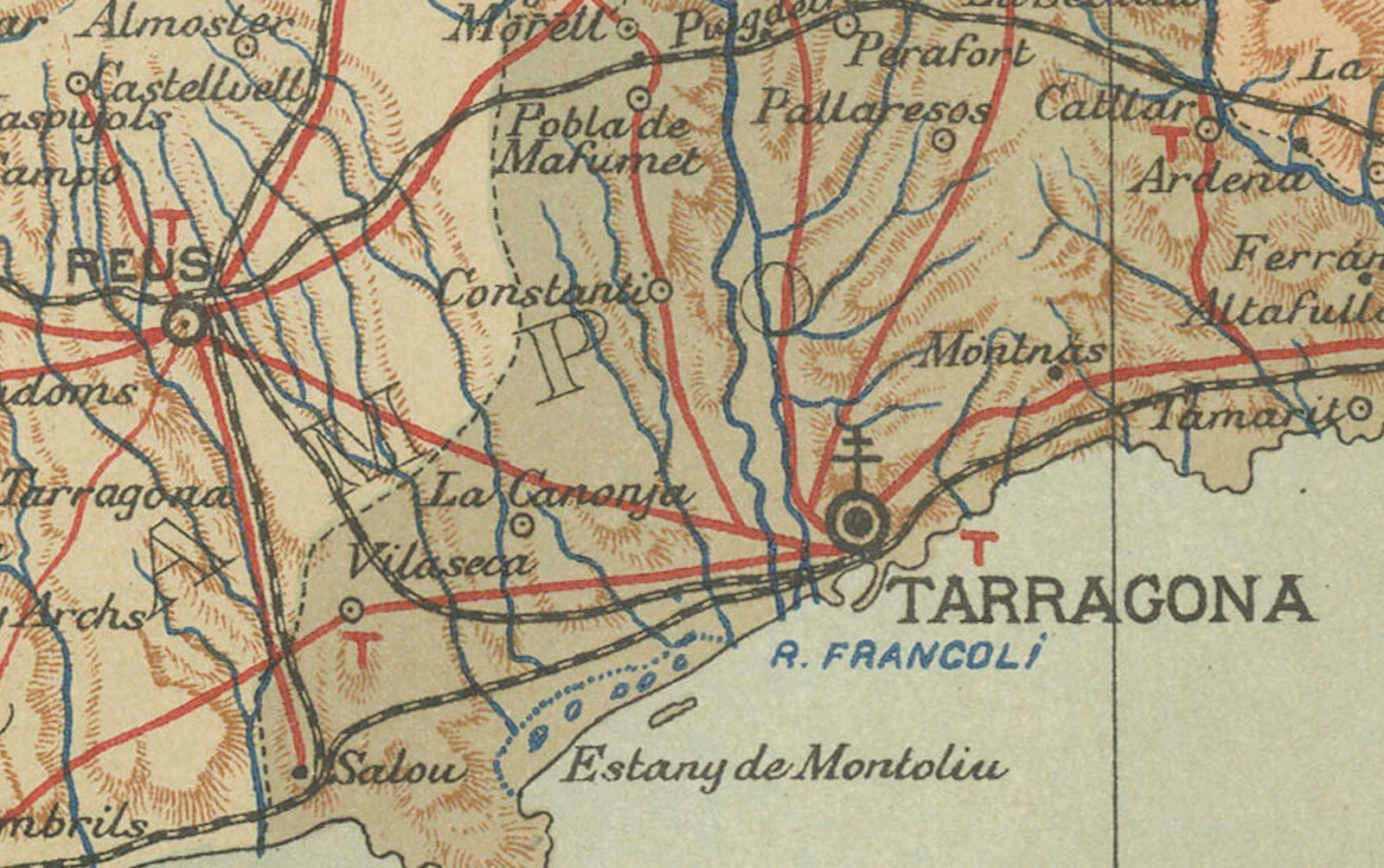 A Catalonian Cartographic Depiction Of Tarragona Province, 1901 photo Art