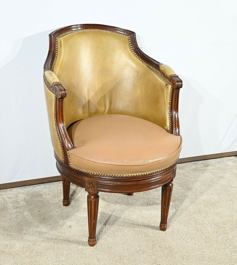Beech Swivel Office Armchair, Louis XVI Style – Late 19th Century photo furniture