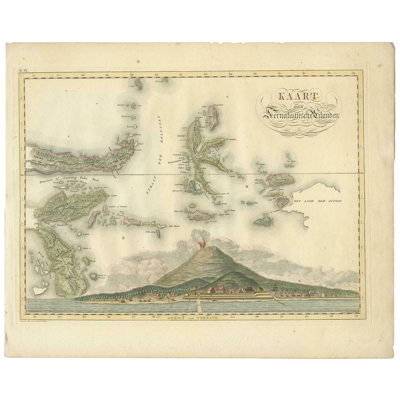 Antique Map Of The Ternate Islands By Van Den Bosch '1818'