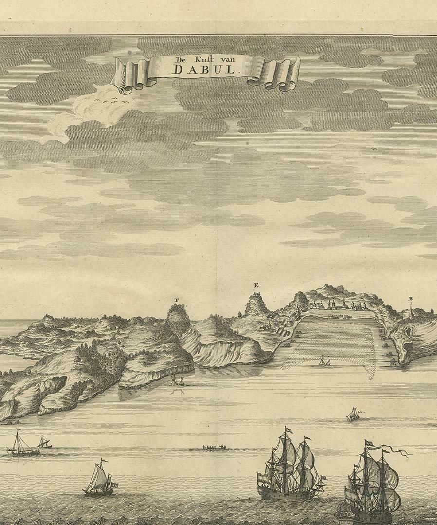 Antique Print Of The Coast Of Dabhol 'India', 1726 photo Art