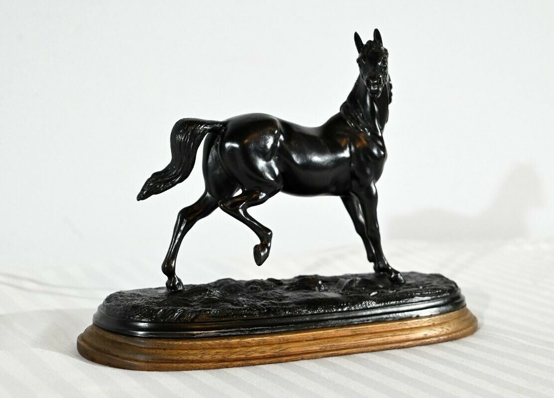 Horse In Regulates On Wooden Base – Early 20th Century photo furniture