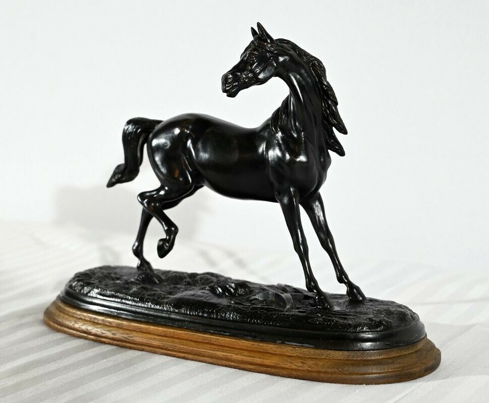 Horse In Regulates On Wooden Base – Early 20th Century photo for sale
