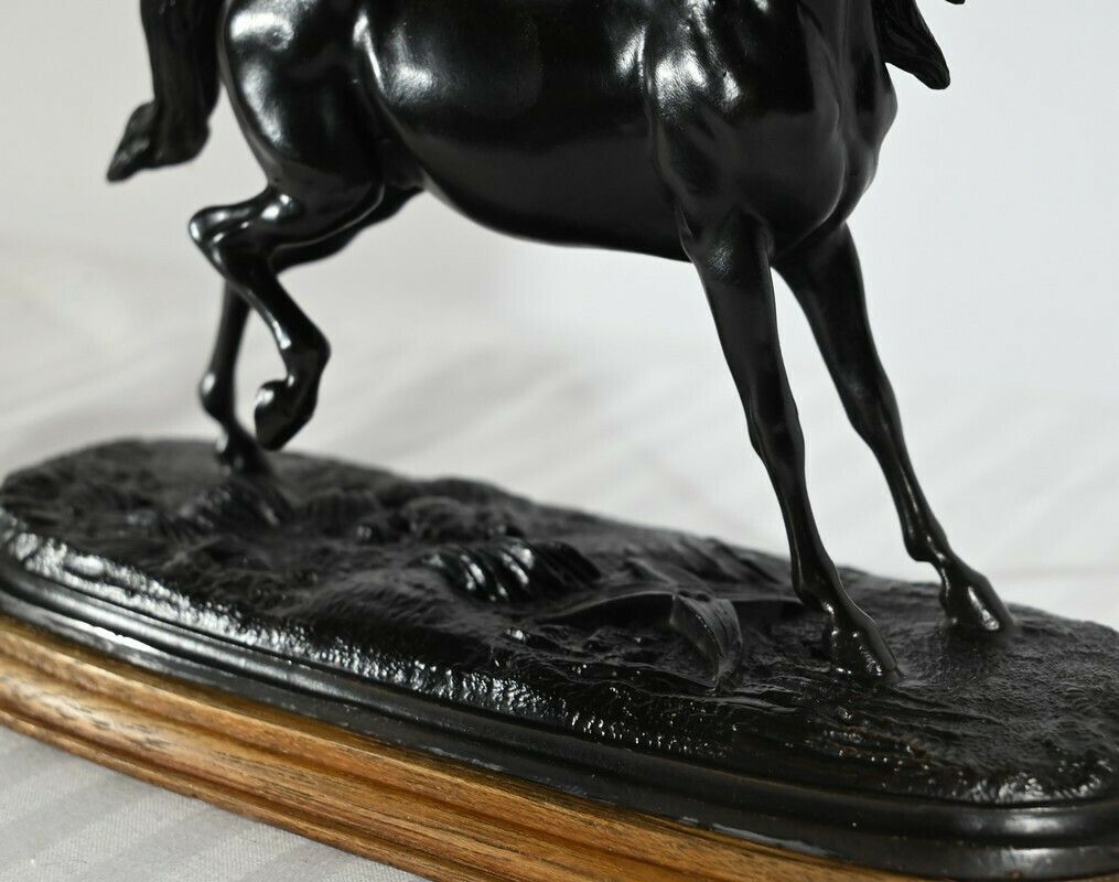 Art Horse In Regulates On Wooden Base – Early 20th Century photo