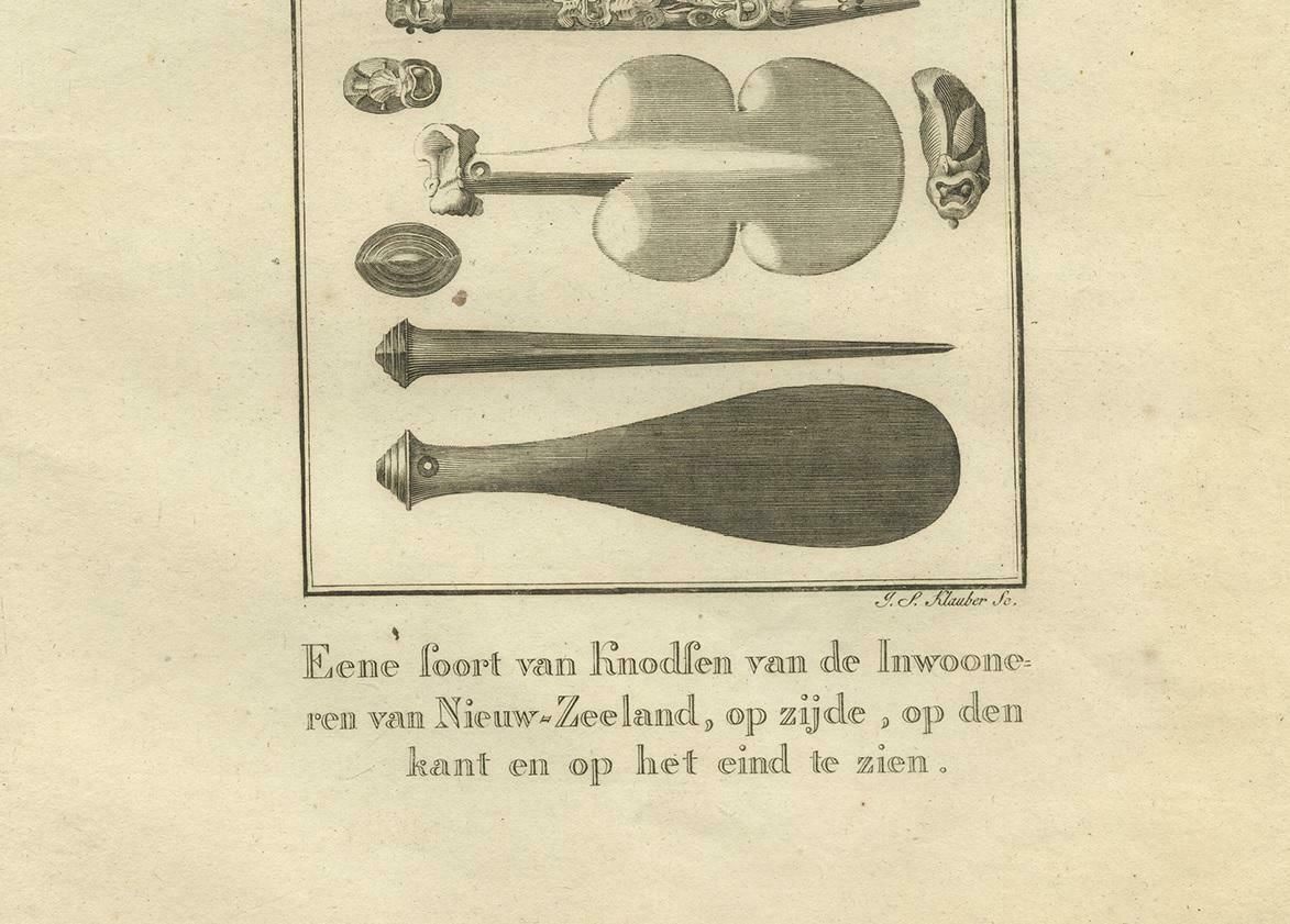 Antique Print Of Some Kind Of 'Clubs' From New Zealand By Cook, 1803 photo Art