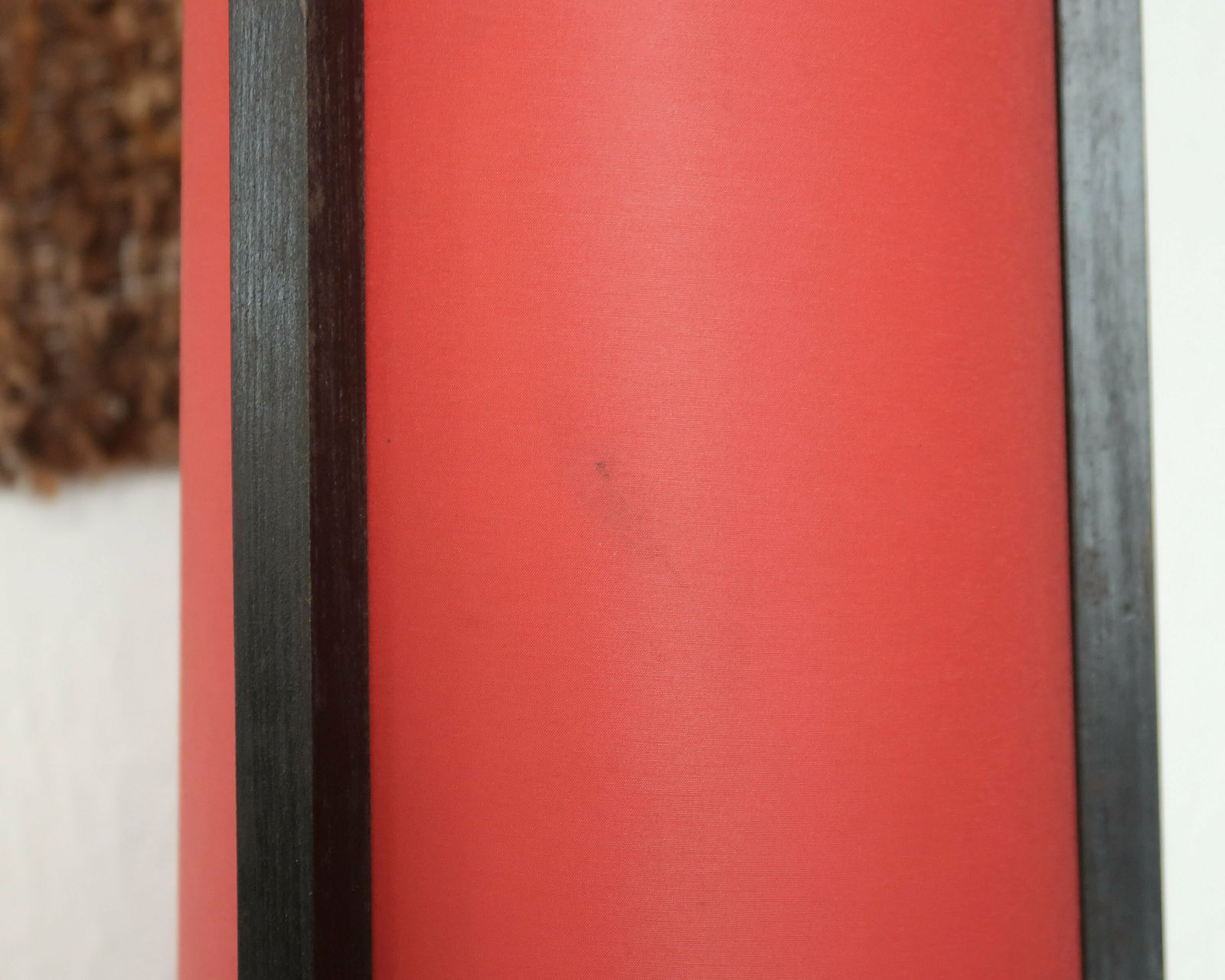 French Tripod Rocket Floor Lamp, Red And Black Wood, Vintage / Mid Century Modern Style photo Lighting