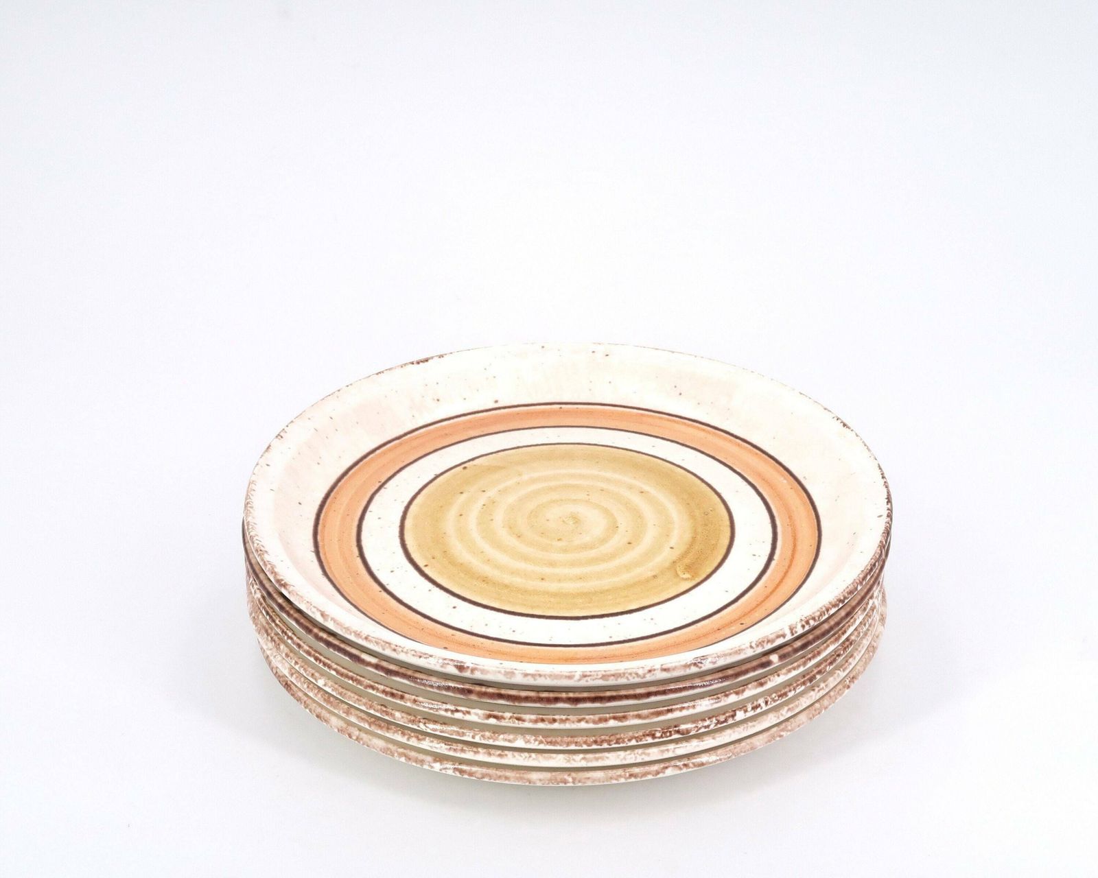 Set Of 6 Earthenware Plates By Gien Etna, 1970s / Ceramic, Vintage, Made In France