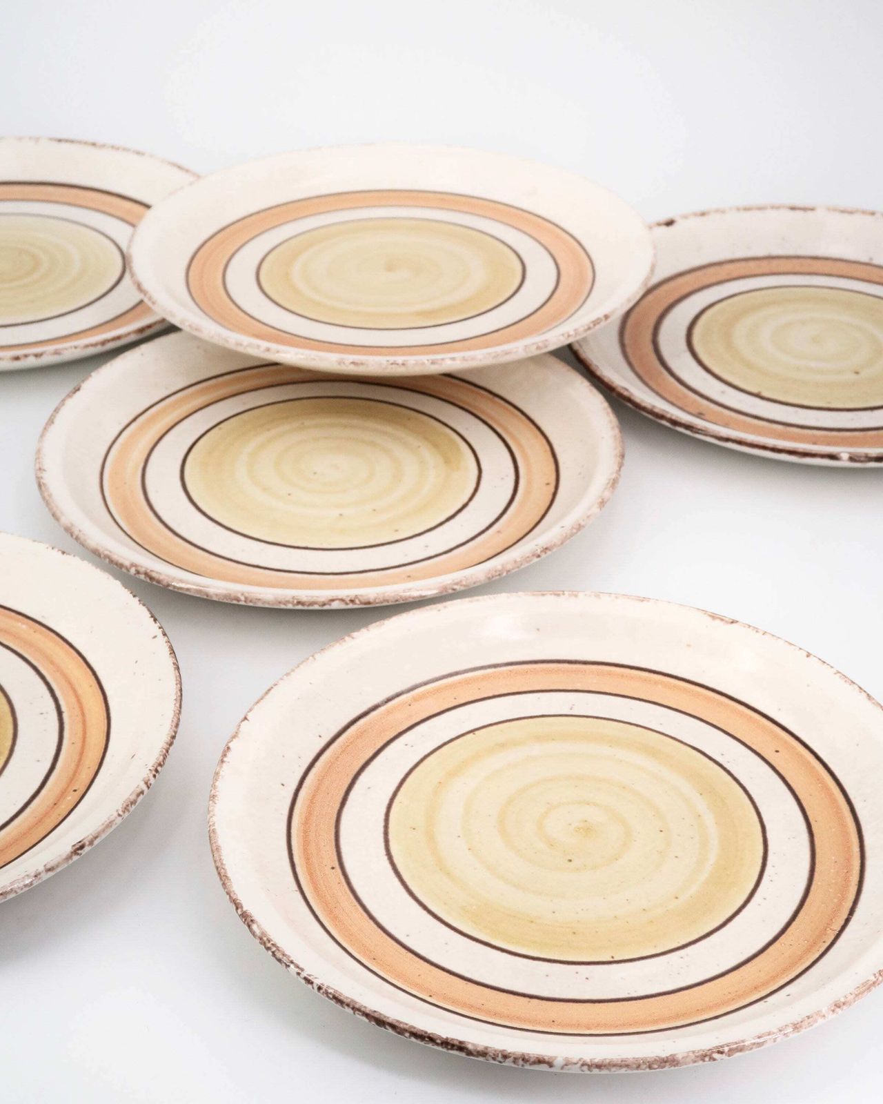 Set Of 6 Earthenware Plates By Gien Etna, 1970s / Ceramic, Vintage, Made In France photo furniture