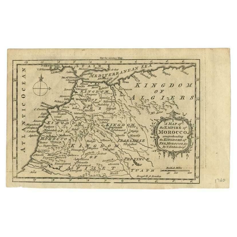 Antique Map Of The Empire Of Morocco By Kitchin, C.1760