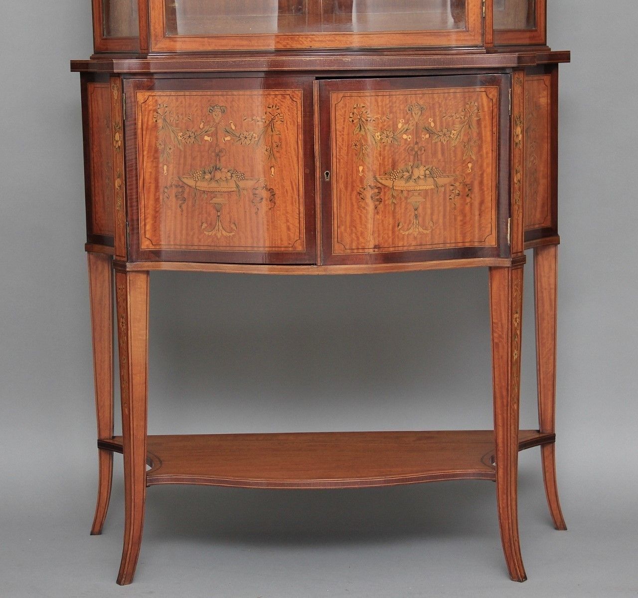 19th Century Satinwood Inlaid Display Cabinet photo for sale