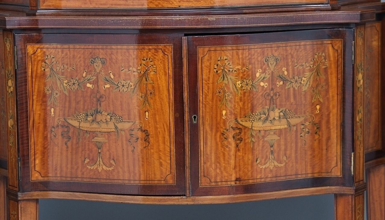 photo for sale 19th Century Satinwood Inlaid Display Cabinet