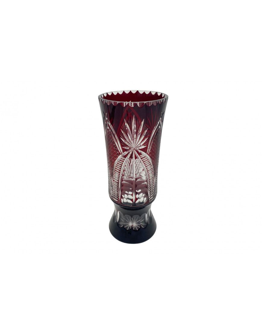 Burgundy Crystal Vase, Poland, 1960s.