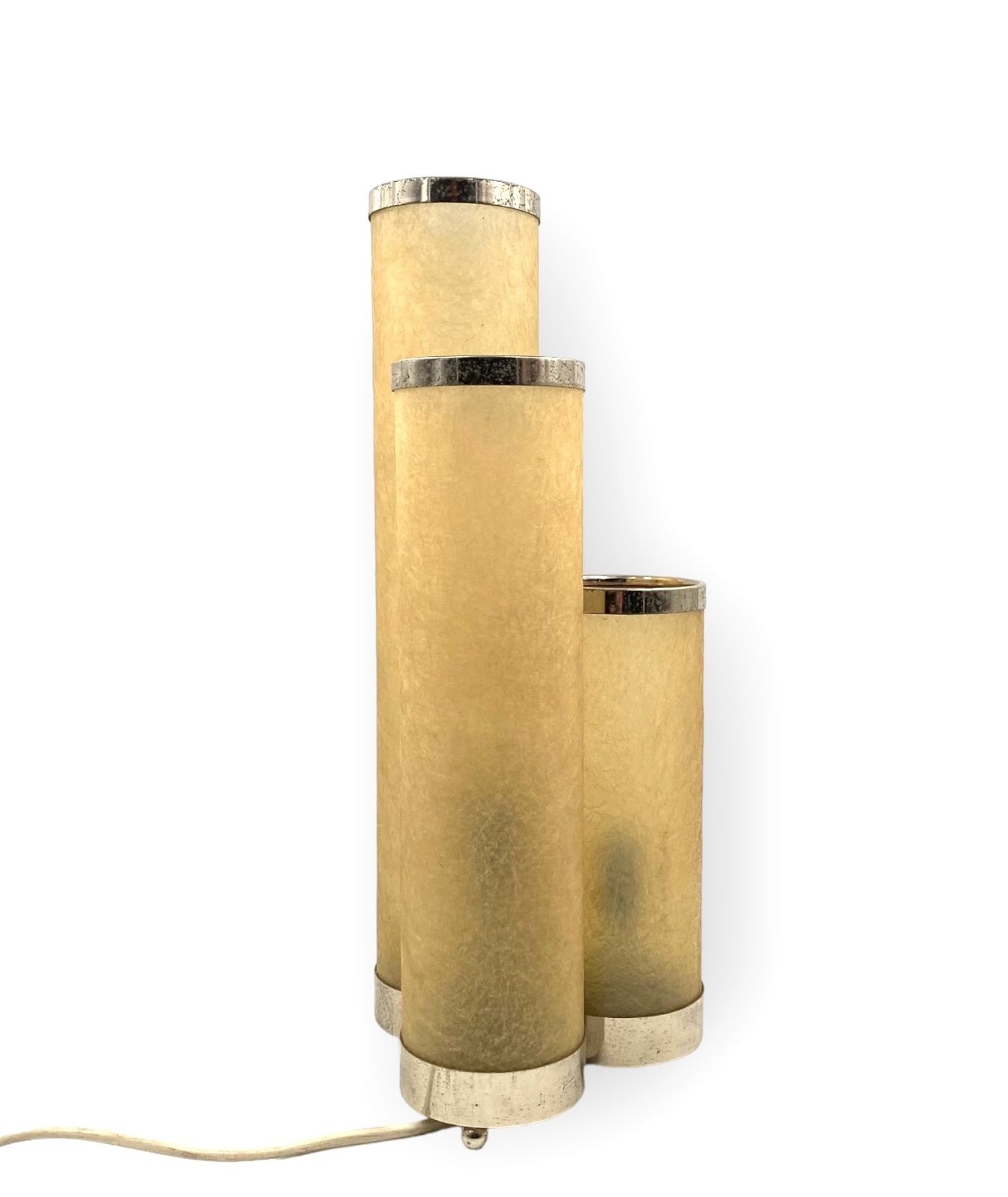 Hollywood Regency Fiberglass And Brass Table Lamp, Italy 1970s photo Lighting