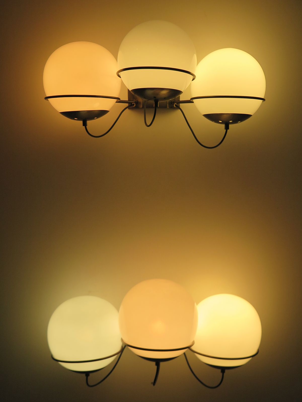 Italian Candle Metal Glass Sconces Wall Lights Set Of Two, 1960s