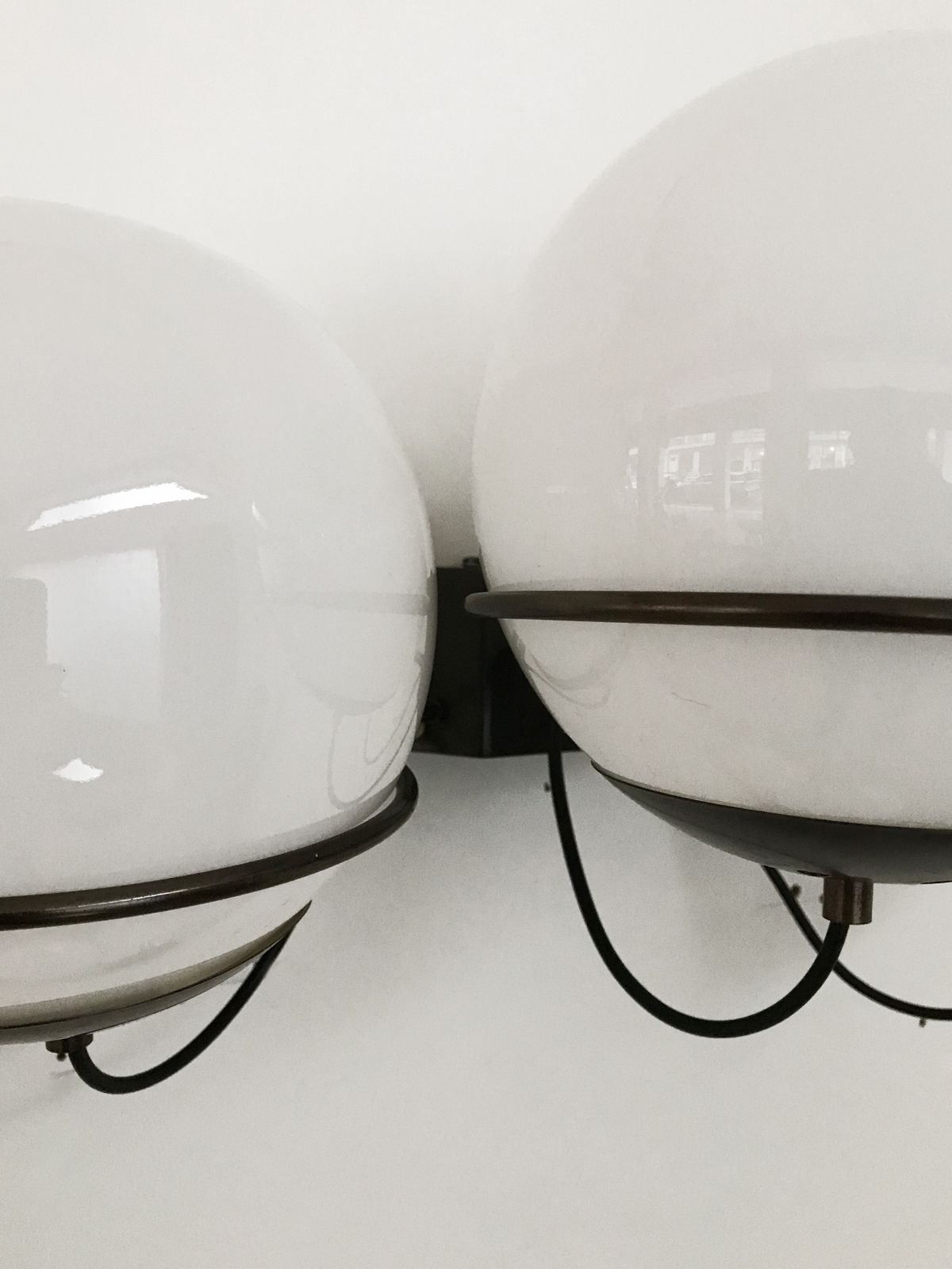 Italian Candle Metal Glass Sconces Wall Lights Set Of Two, 1960s photo vintage