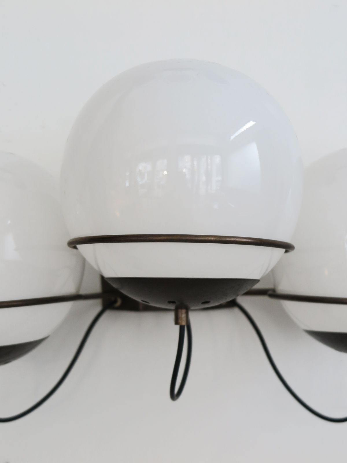 photo furniture Italian Candle Metal Glass Sconces Wall Lights Set Of Two, 1960s