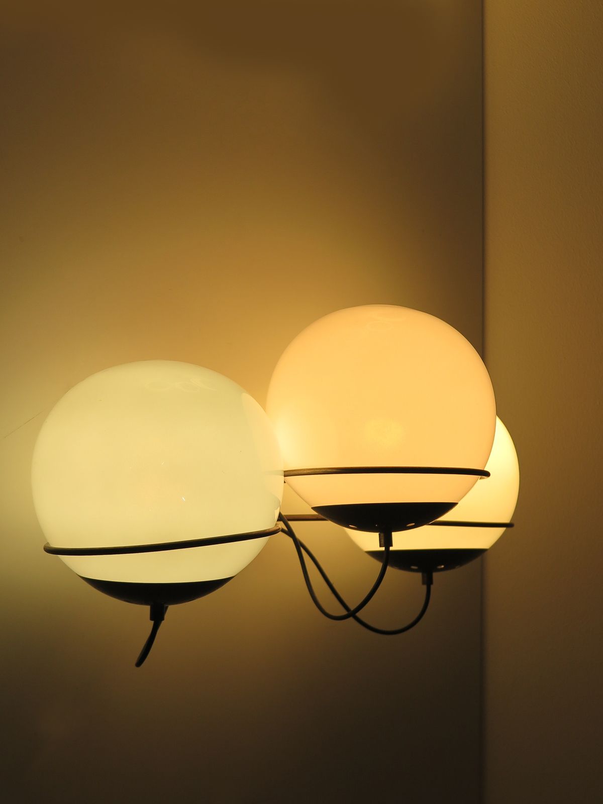 Italian Candle Metal Glass Sconces Wall Lights Set Of Two, 1960s photo for sale