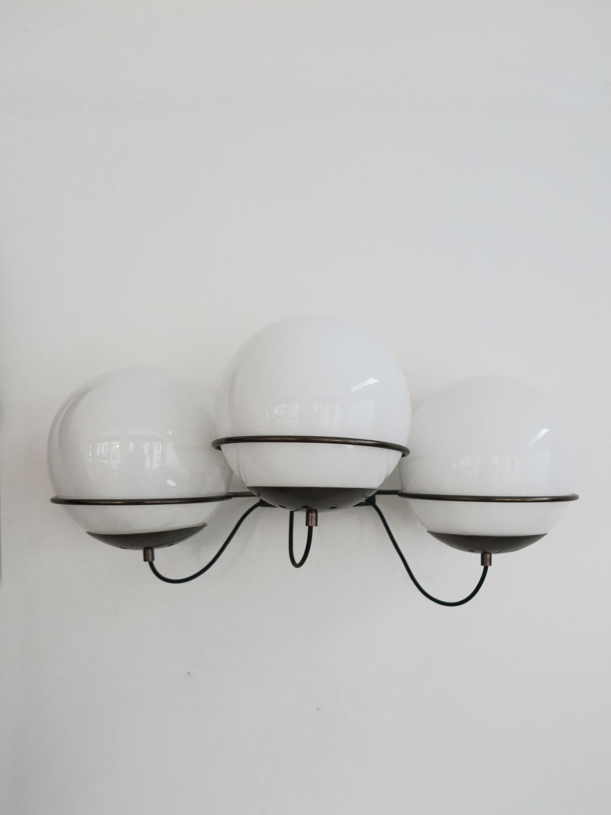 photo buy Italian Candle Metal Glass Sconces Wall Lights Set Of Two, 1960s