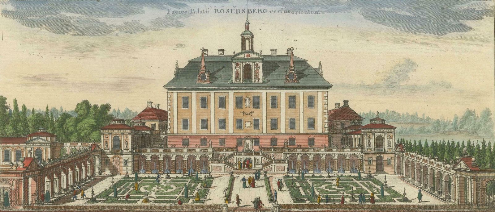 Rosersberg Palace In Sweden: Dual Perspectives By Willem Swidde, Circa 1695 photo vintage