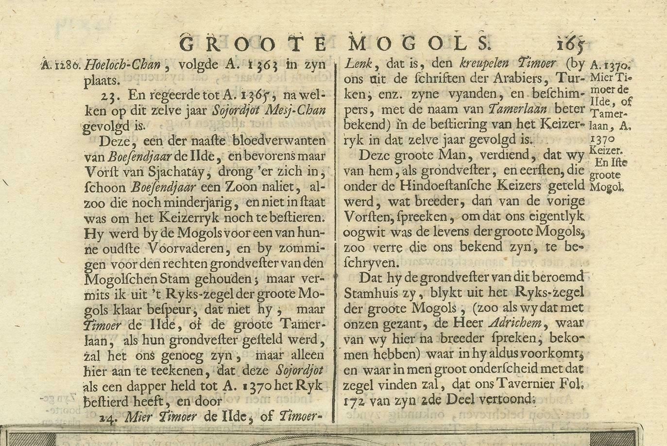 Antique Print Of The Great Mogol By Valentijn, 1726 photo Art