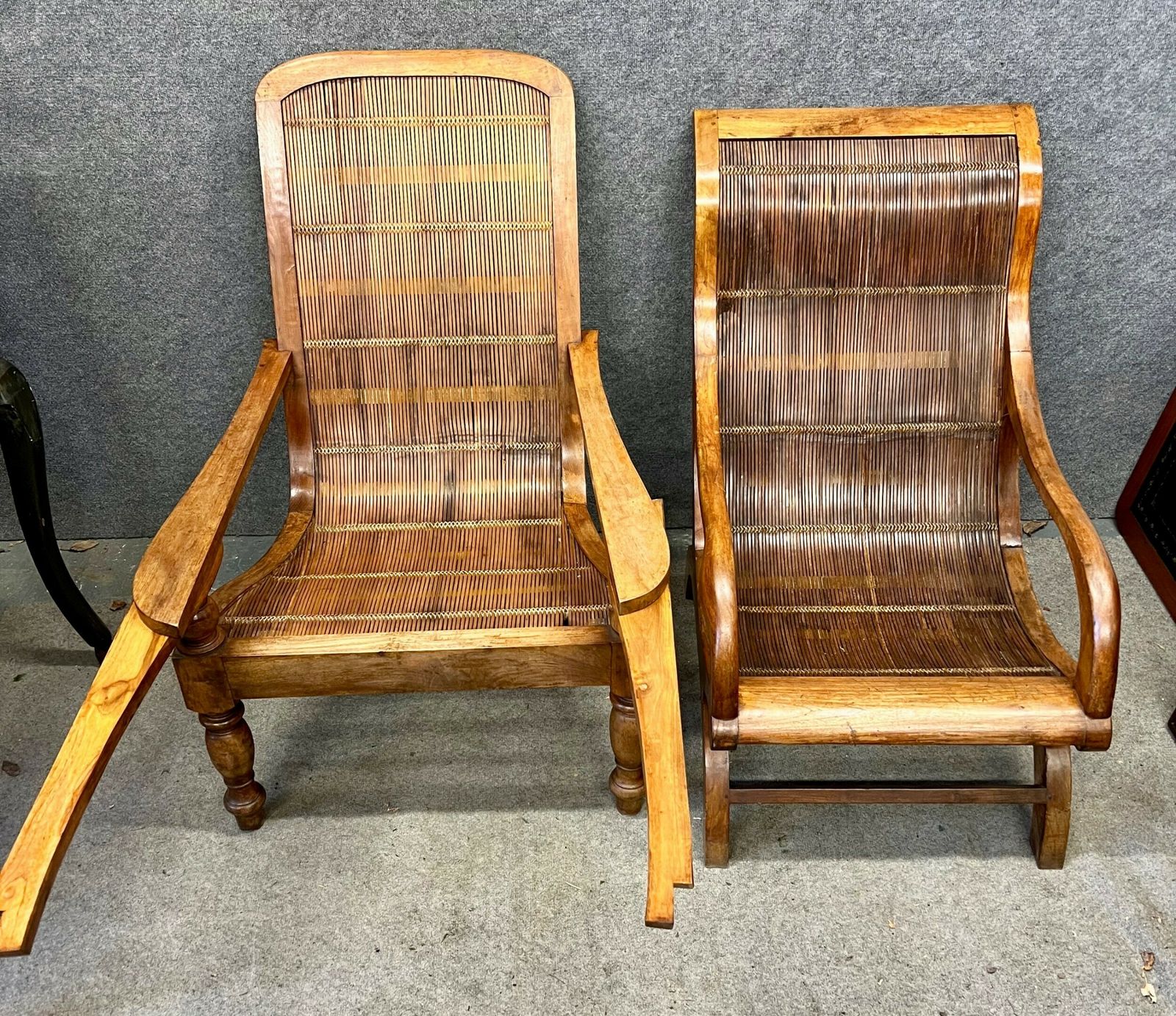 2 Teak Plantation Chairs, 1920s